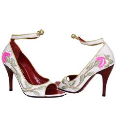 New Tom Ford for Yves Saint Laurent 2004 Collection Embroidered Pumps 36.5- 6.5 9