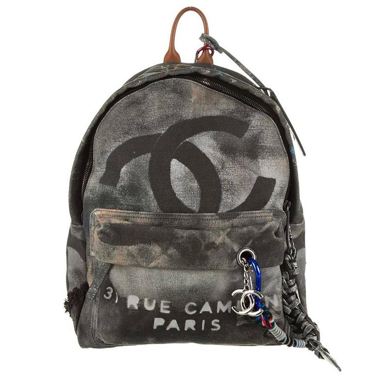 Chanel Grey Multicolor Canvas Graffiti Art School Backpack Silver Hardware,  2014 Available For Immediate Sale At Sotheby's