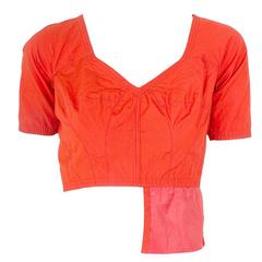 Jean Paul Gaultier Orange Cropped Shirt with Open Back circa 1990s 3