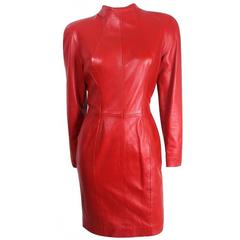 Michael Hoban North Beach Leather Backless Bodycon Dress 6