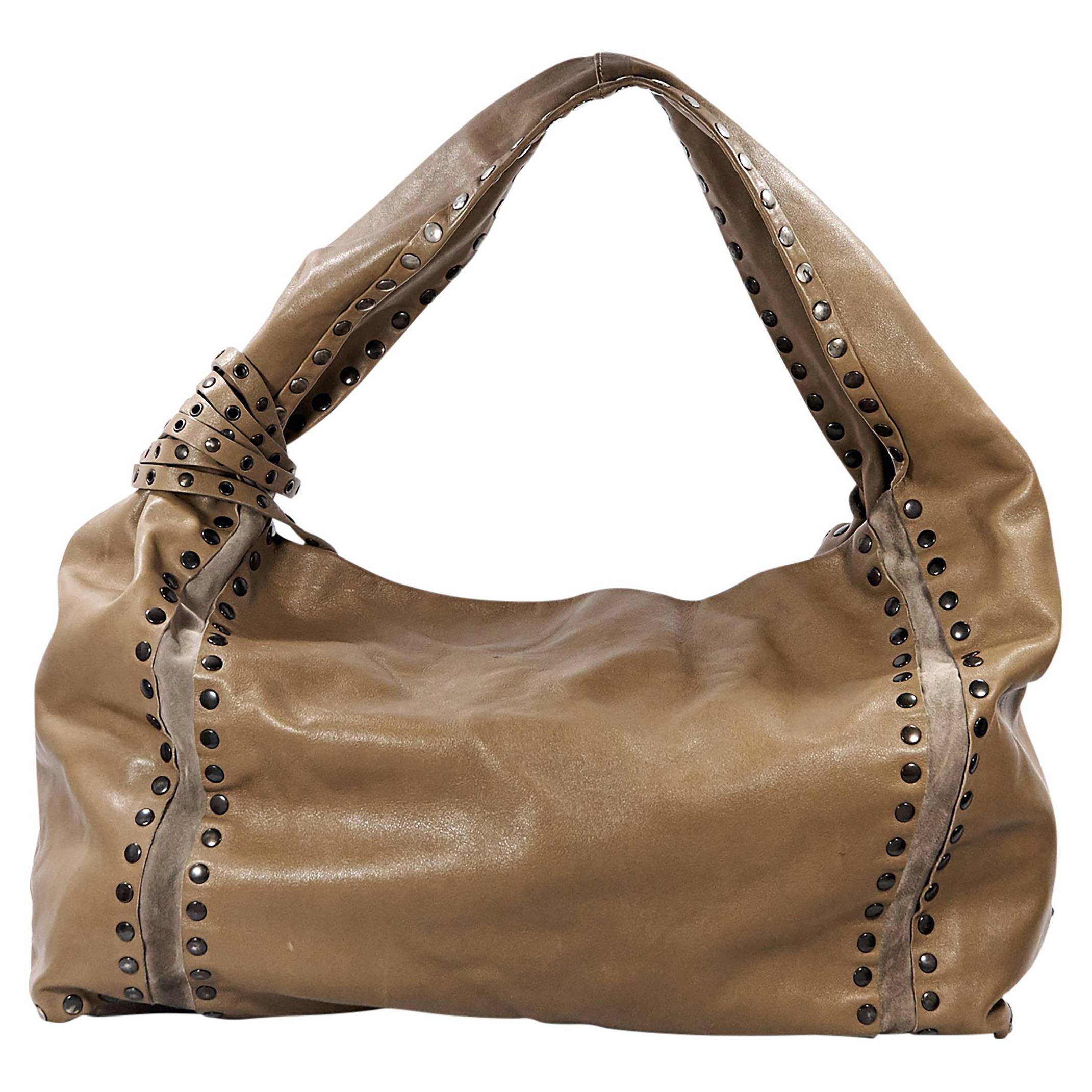 Brown Jimmy Choo Large Saba Shoulder Bag