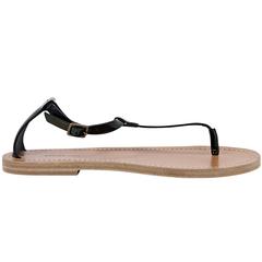 Black Celine Black T-Strap Flat Sandals