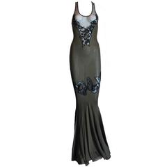 Stunning Emilio Pucci Silk Rib Lace Mesh Evening Gown Dress 1