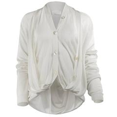 Maison Martin Margiela Artisanal White Cardigan with Vest 7