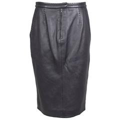 Jean Paul Gaultier Black Leather Skirt circa 1990s