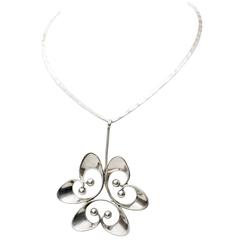Scandinavian silver necklace by Theresia Hvorslev for Alton, Falkoping 1974