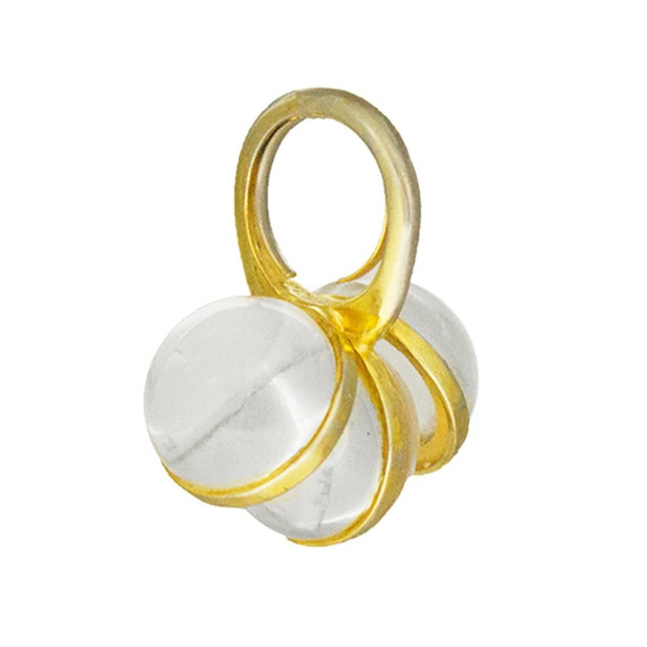 1980s Judith Leiber Plexi Glass Ring For Sale