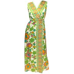 Vintage Mod Floral Panel Dress, 1960s 