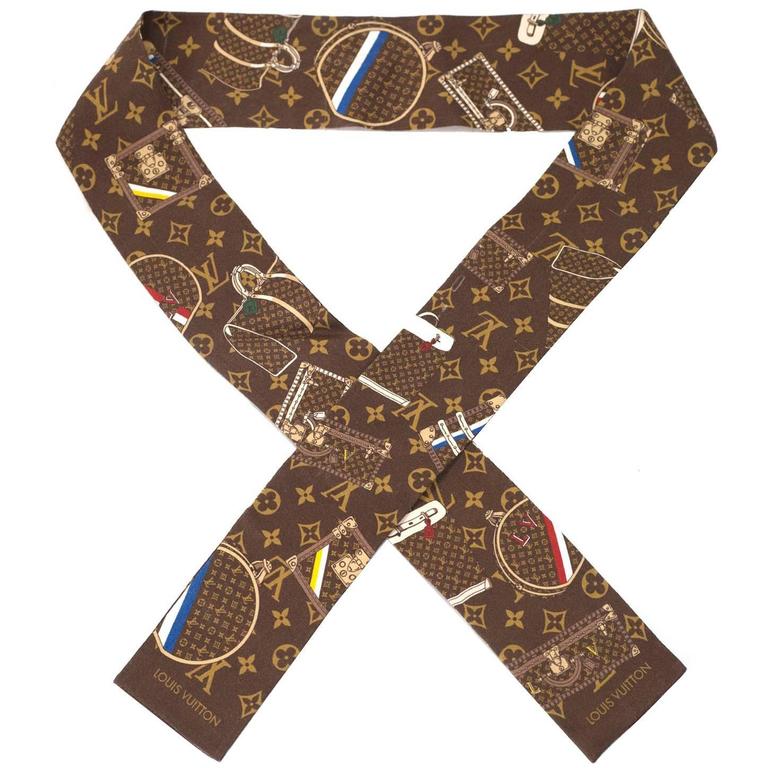 Louis Vuitton Monogram Trunks Bandeau Silk Scarf at 1stDibs