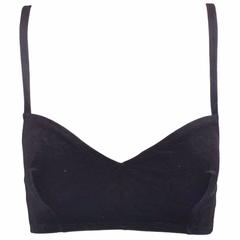1980's Dolce & Gabbana Black Velvet Bra Top 42 XS 12