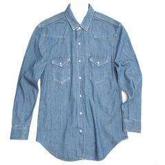 Saint Laurent Blue Denim Western Style Shirt 3