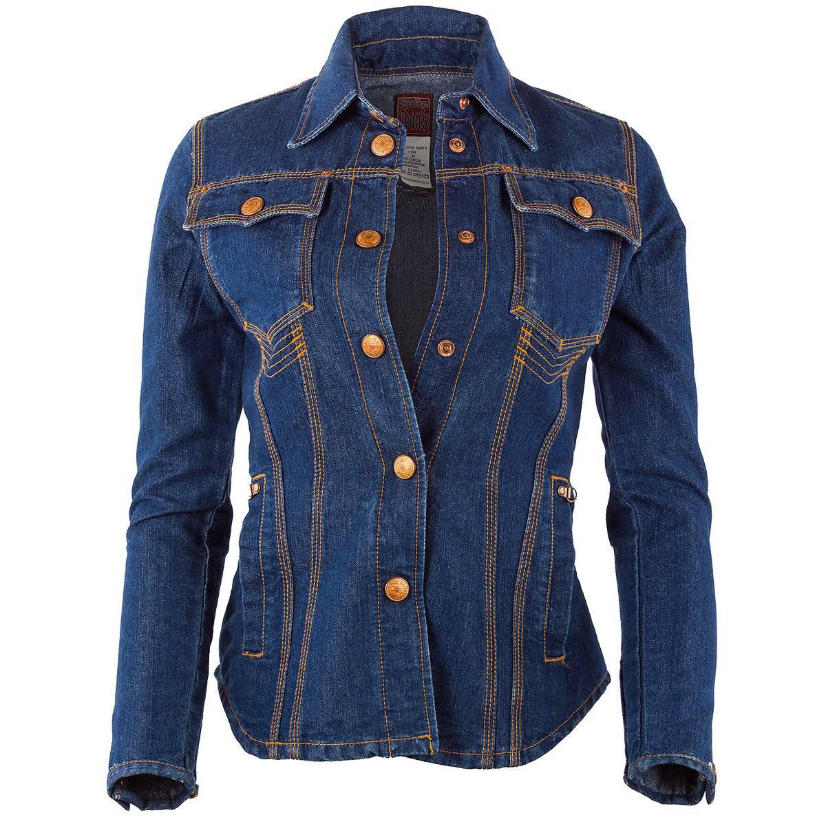 Two Jean Paul Gaultier Jeans Jacket Blazer Buttons Shank Brown & Gold