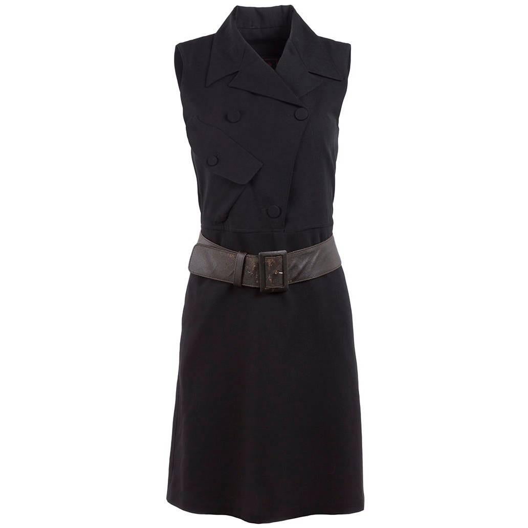 1990's Jean Paul Gaultier Belted Sleeveless Trench Style Dress