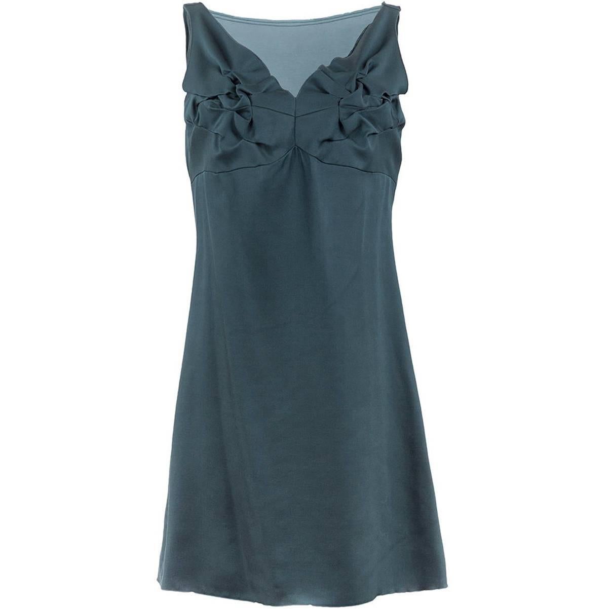 2007 Undercover Mini Dress color smeraldo con dettaglio in rete in vendita