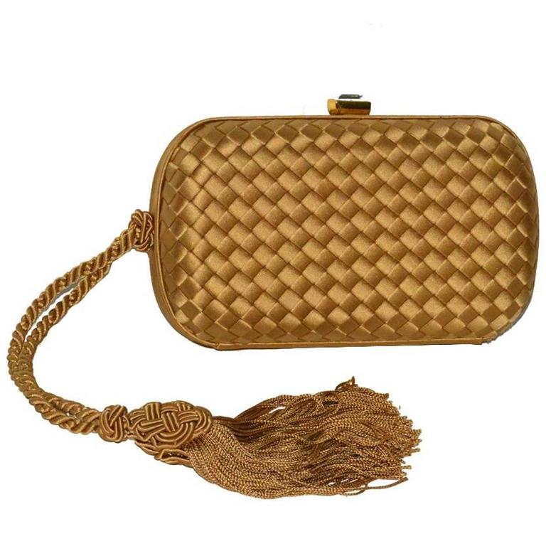 Bottega Veneta Knot Clutch Silk / Python Orange