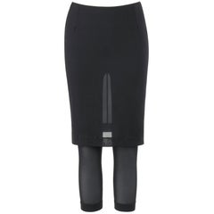 Vintage DOLCE 
GABBANA c.1990
s 2-in-1 Sheer Black Silk Blend Pencil Skirt w/ Leggings