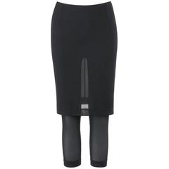 DOLCE & GABBANA c.1990's 2-in-1 Sheer Black Silk Blend Pencil Skirt w/ Leggings 11