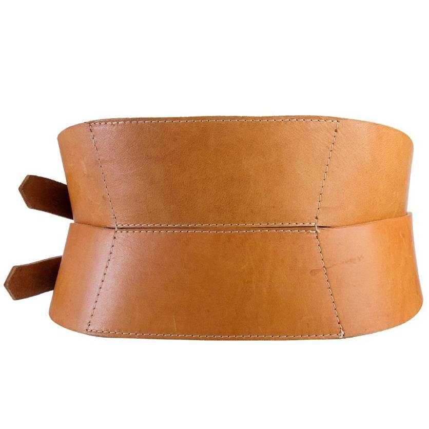 Damir Doma Wide Butterscotch Leather Corset Belt