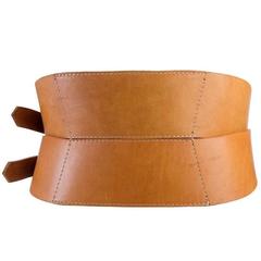 Damir Doma Wide Butterscotch Leather Corset Belt