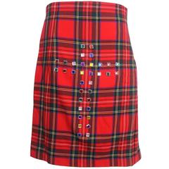 Comme des Garcons Wrap Around Jewel Cross Kilt with Pleated Back 8