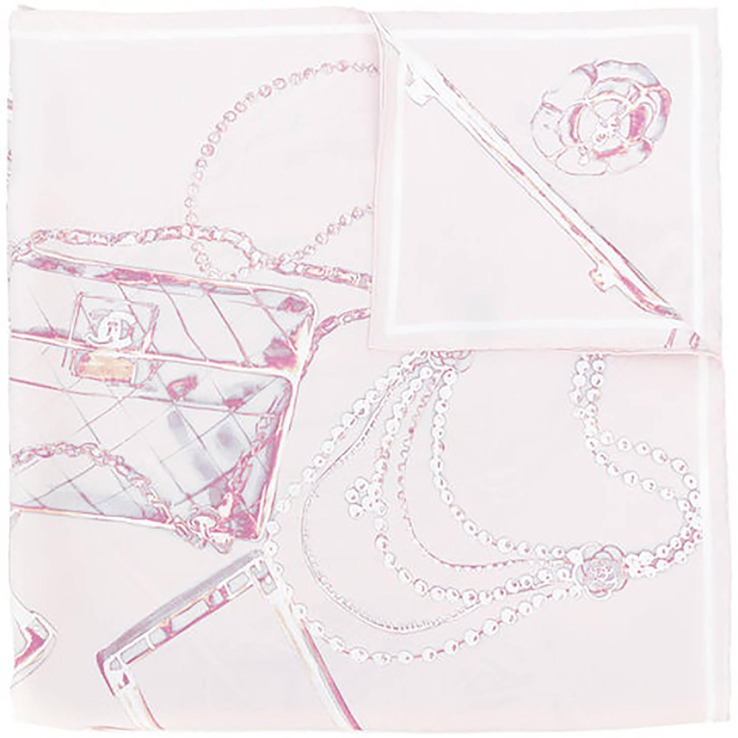Chanel Vintage draft print scarf
