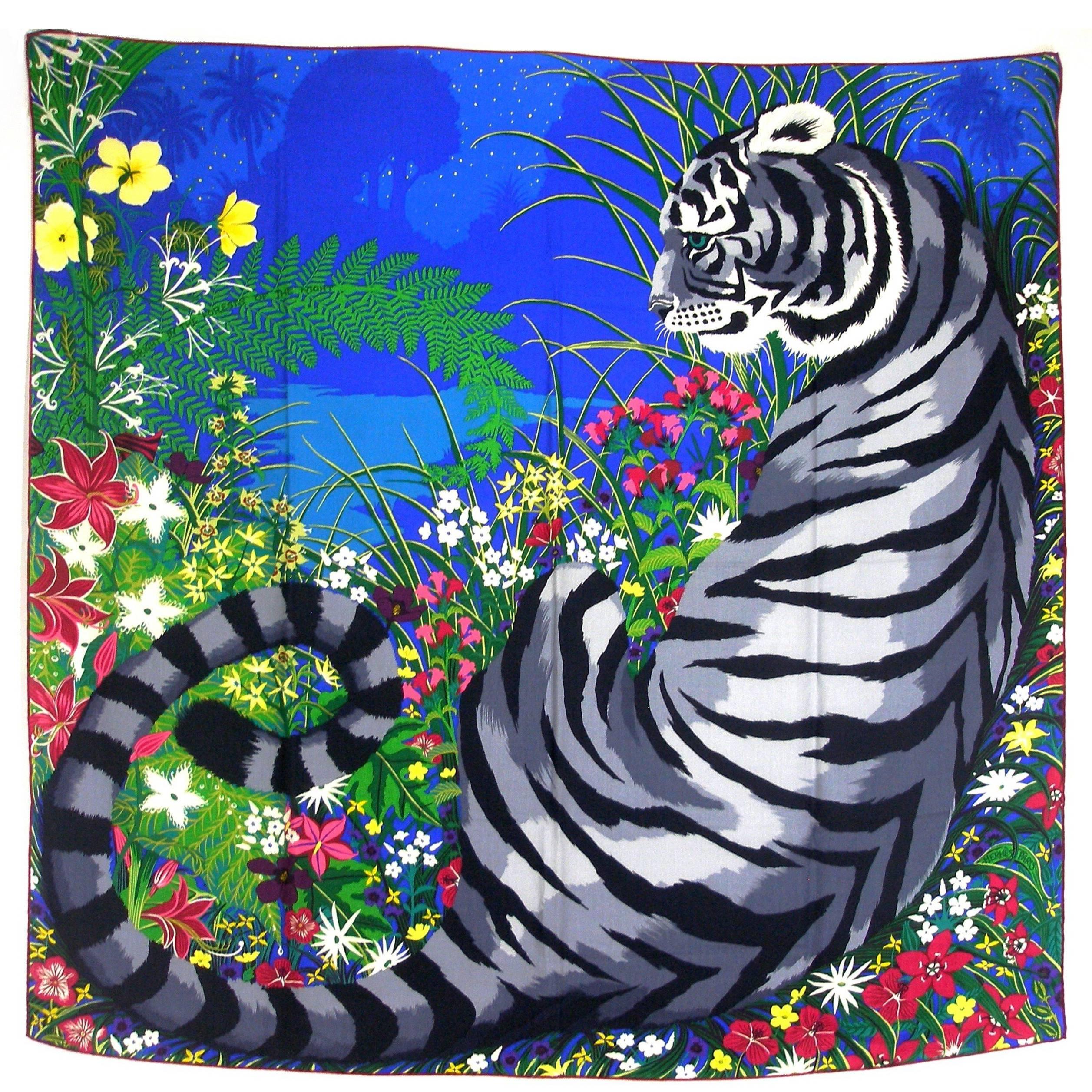 HERMES GM 140 / 55 ''TYGER'' Cashmere Shawl / Brand New