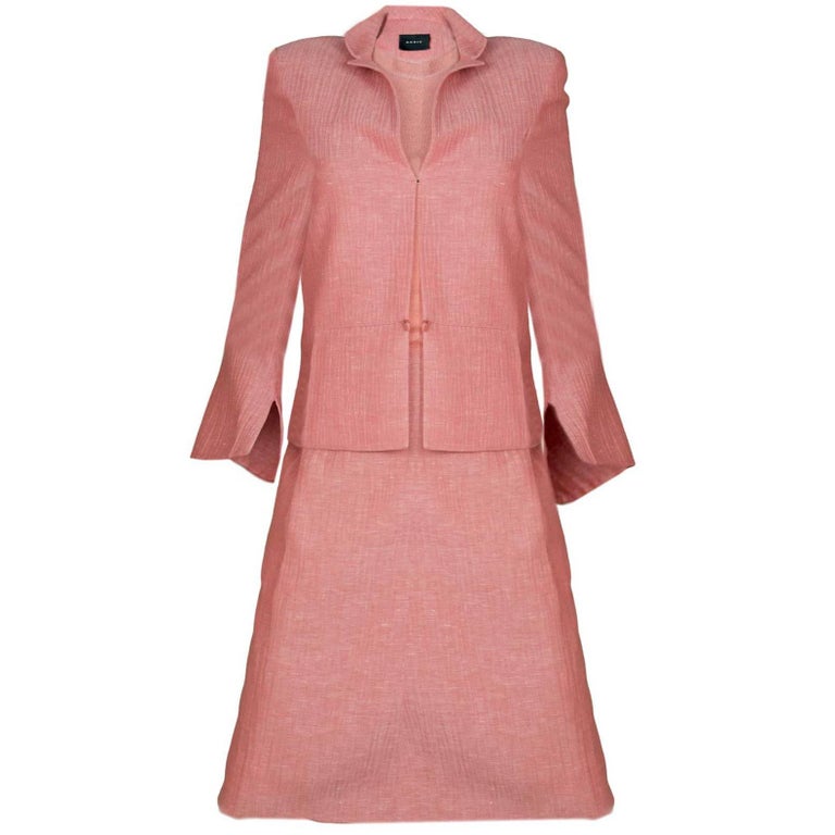 Akris Cantaloupe Three-Piece Skirt Suit For Sale at 1stDibs