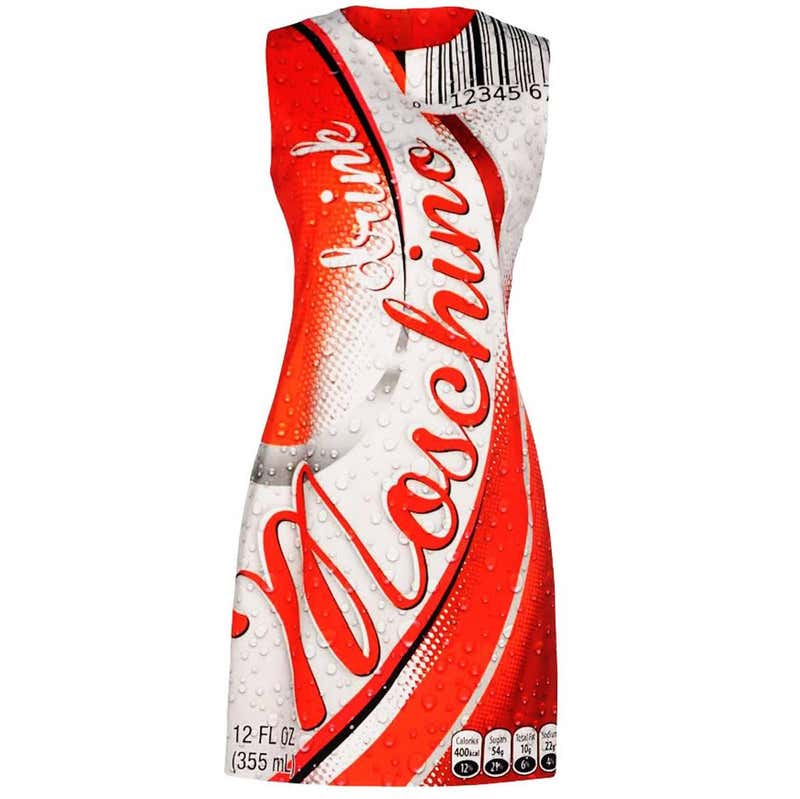 New MOSCHINO COUTURE Famous COLA Stretch Dress Red White New MOSCHINO COUTURE Famous COLA Stretch Dress Red White