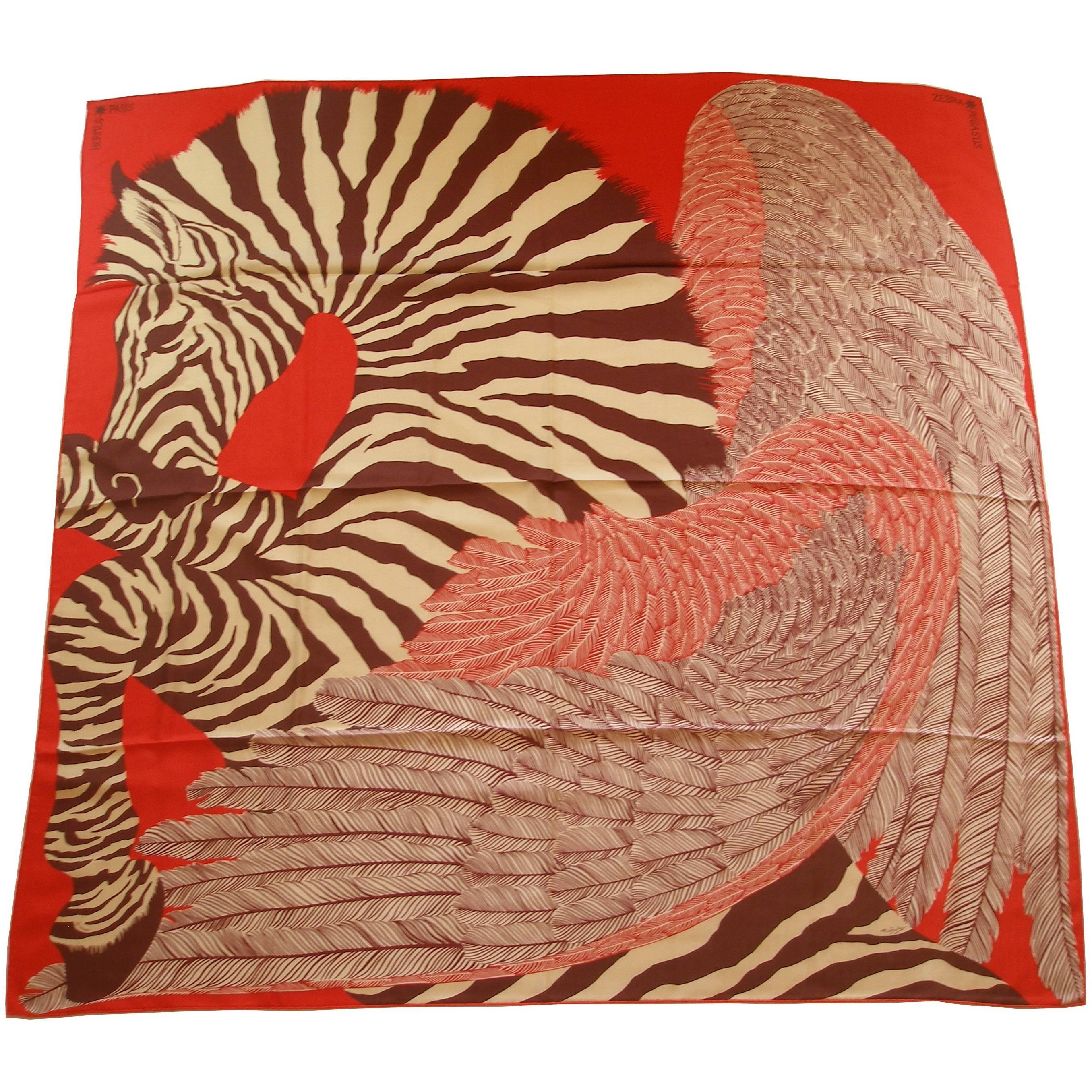 HERMES 140cm /55 "GM Shawl ZEBRA PEGASUS Cashmere / BN