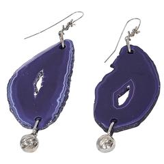 Purple Yves Saint Laurent Agate Drop Earrings