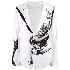Yohji Yamamoto Y's Red Label White Skeleton Print Jacket
