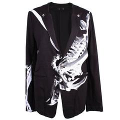 Yohji Yamamoto Y's Red Label Black Cotton Skeleton Print Jacket