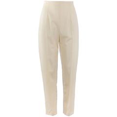1980's Made in England John Galliano Cream Tapered Trousers