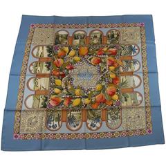 Hermès Les Jardins d''Andalousie foulard en twill de soie 90 cm / BRAND NEW