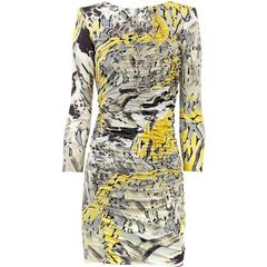 New EMILIO PUCCI Jersey Mini Silk Sexy Stretch Frills Dress It 40 - US 2/4 12