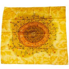 Louis Vuitton Yellow Silk Airplane/Train/Boat Travel Print Scarf 1