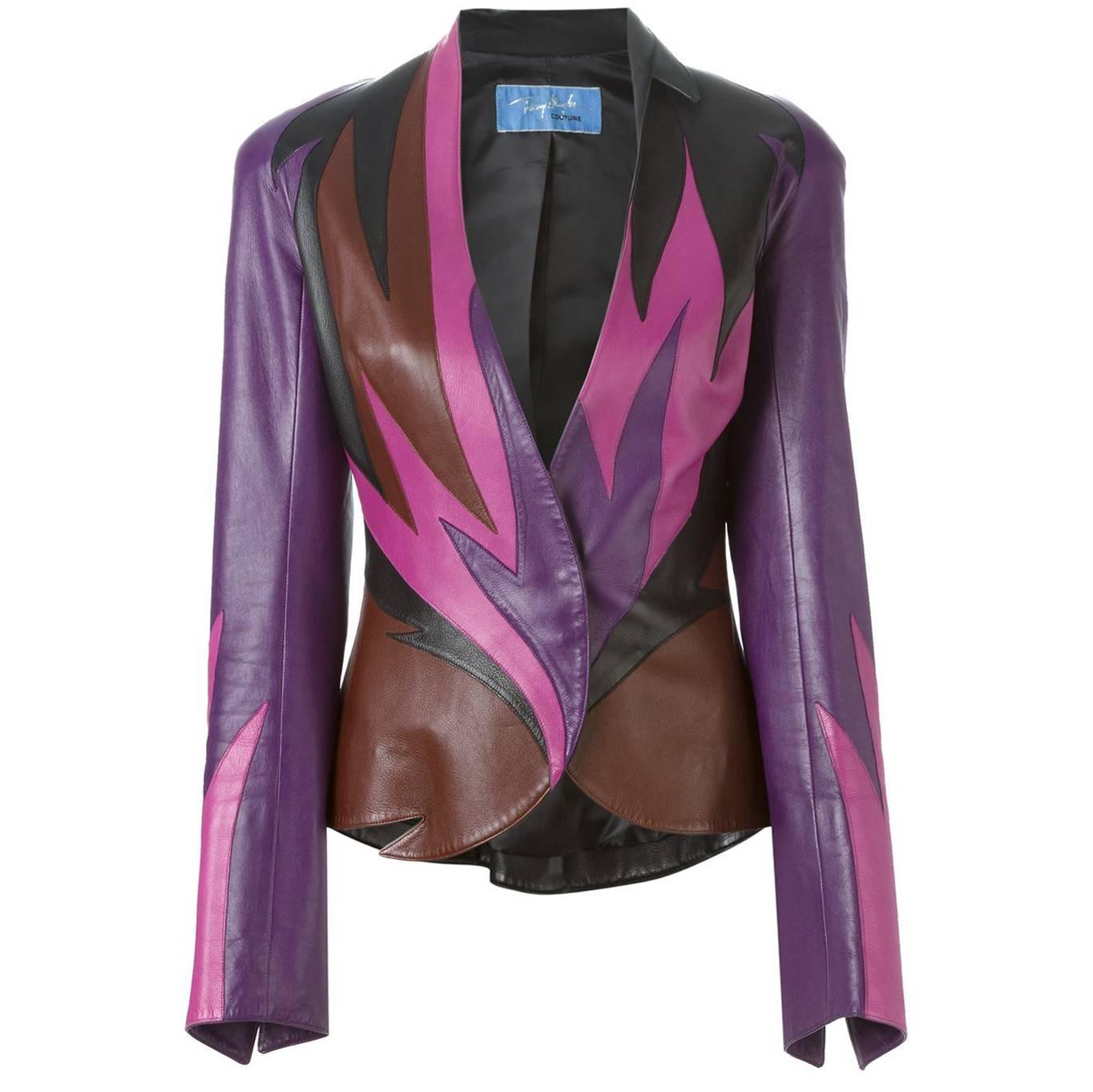 80's THIERRY MUGLER  Flame leather jacket For Sale