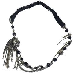 CHANEL 'Paris-Venice' Multi-Chain Silver and Gold Metal Headband 8