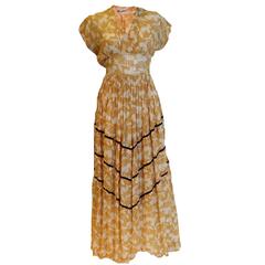 Vintage 1950s Cherry Print Gown
