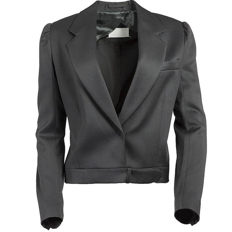 Vintage Maison Martin Margiela Black Cropped Belted Blazer For