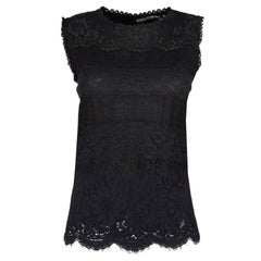 Dolce & Gabbana Black Lace Sleeveless Top sz IT38