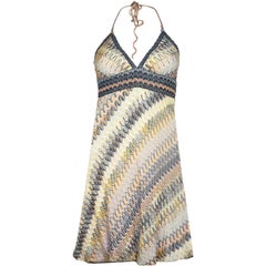 Missoni Mare Multi-Colored Knit Halter Dress sz S