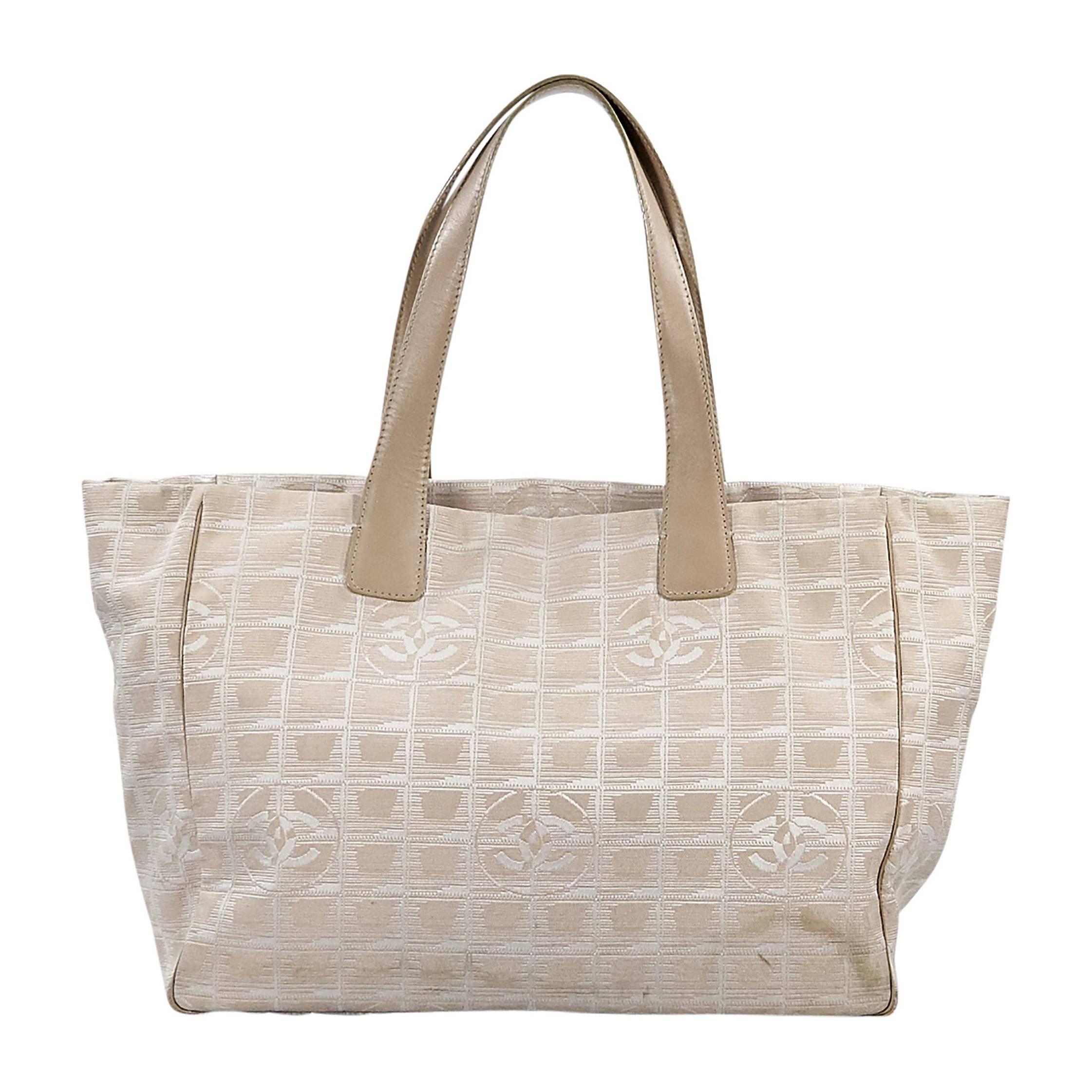 Tan Chanel Canvas Ligne Tote Bag
