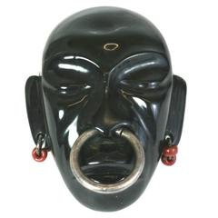 Joseff of Hollywood Bakelite Warrior Head Brooch