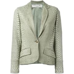 2000s CHRISTIAN DIOR by John Galliano perforated snakeskin effect leather jacket