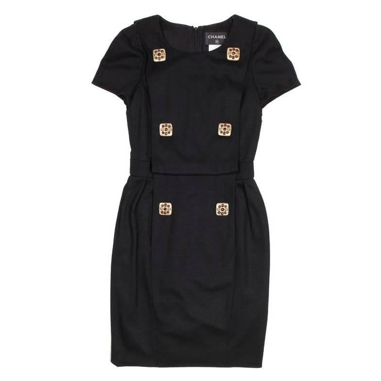 CHANEL Dress in Black Jersey Size 34FR For Sale