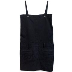 Balenciaga Black Tapestry Cotton Jumper Dress sz IT38 2