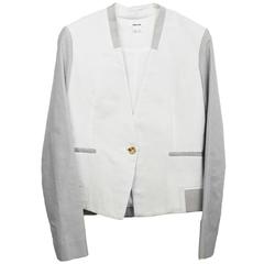 Helmut Lang White & Grey Linen Jacket sz 2 12