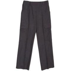 Jil Sander Grey Wool Cargo Style Pants
