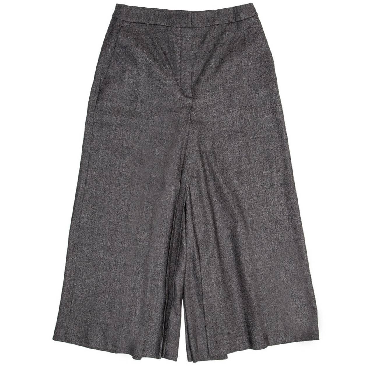 Jil Sander Grey Wool Gaucho Pants For Sale